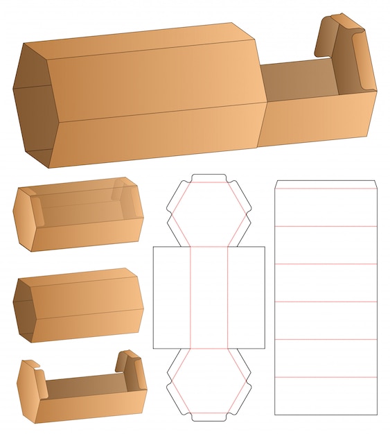 Box packaging die cut template design. Vector Premium Download