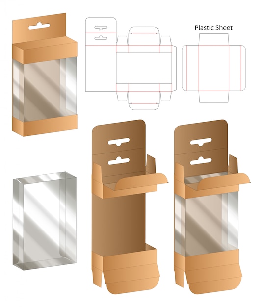 Box packaging die cut template design. Premium Vector