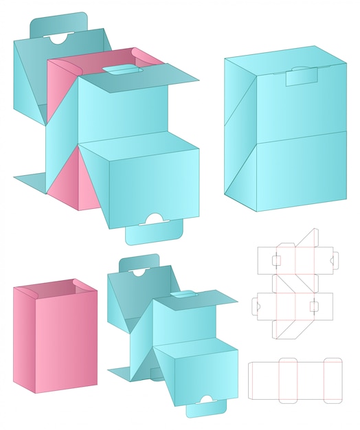 Premium Vector | Box packaging die cut template design.