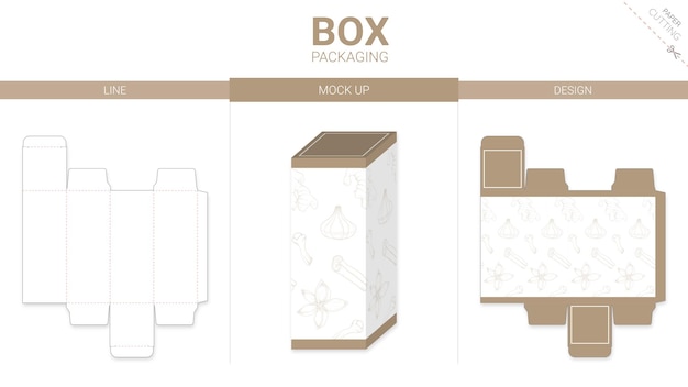 Premium Vector | Box packaging and mockup die cut template