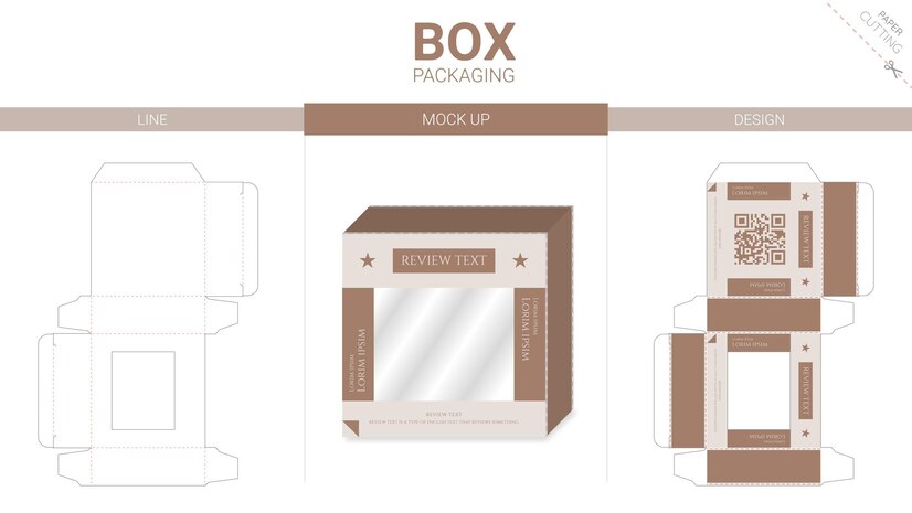 Premium Vector | Box packaging and mockup die cut template