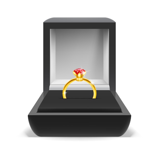 Box for ring | Premium Vector