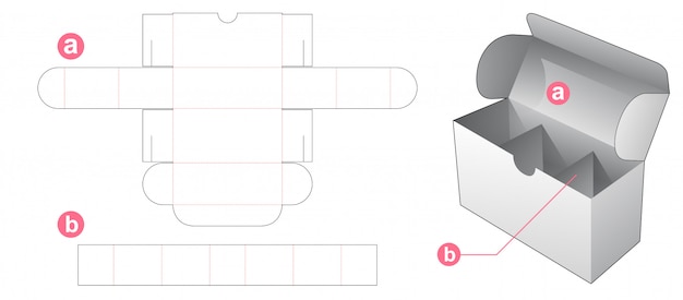 Premium Vector | Box with insert divider die cut template