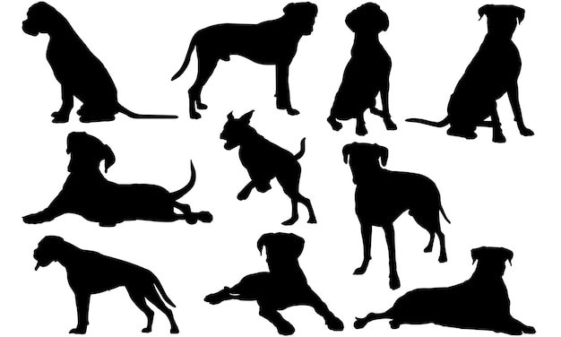 Download Boxer dog silhouette | Premium Vector
