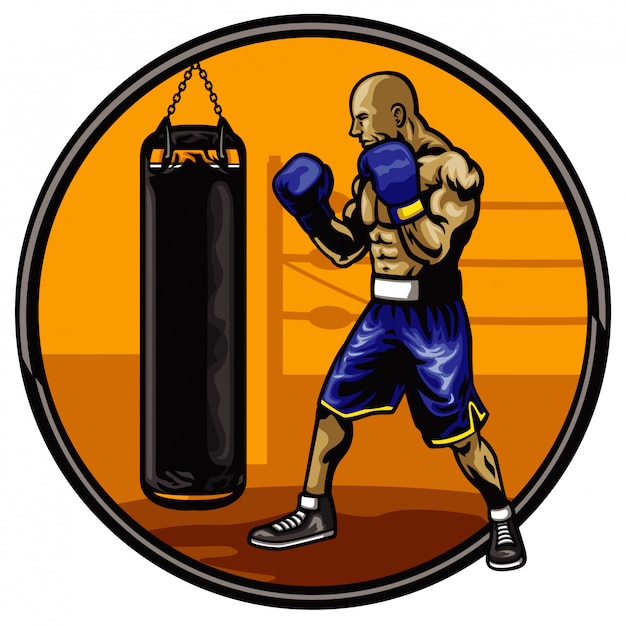 Premium Vector | Boxing athlete training in a gym