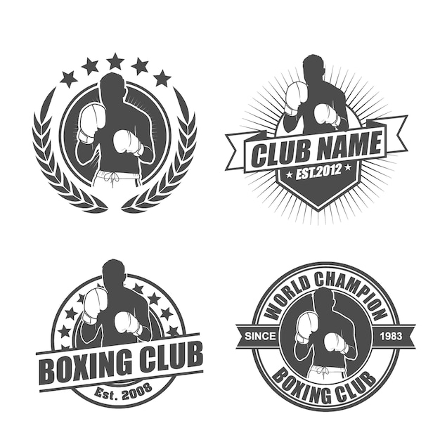 Premium Vector | Boxing club logo pack