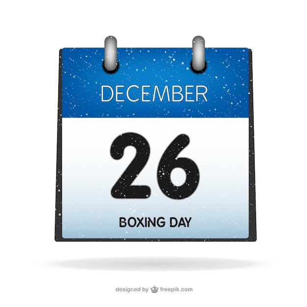 Boxing Day on calendar Vector Free Download