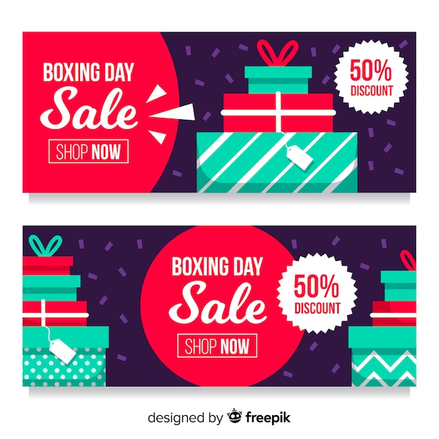 Free Vector Boxing Day Sale Banners 1276