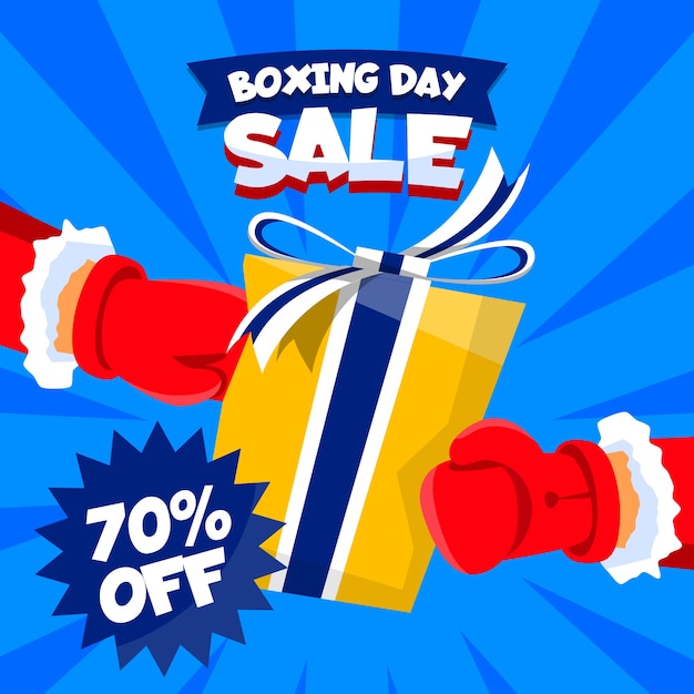 Boxing day sale concept in flat design Free Vector