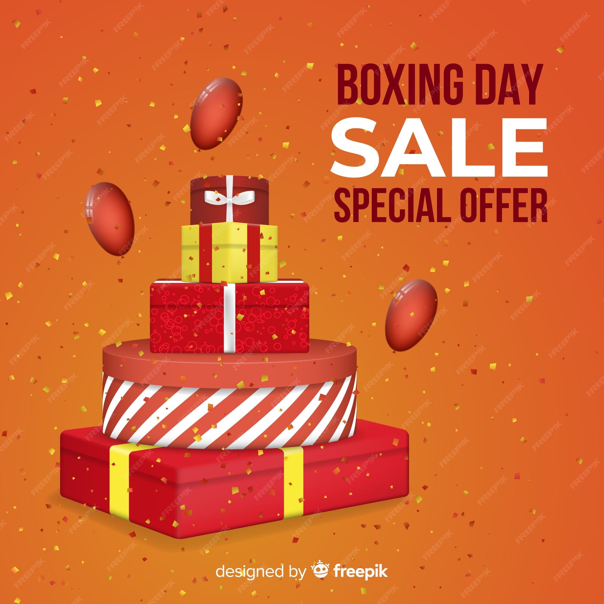 Free Vector Boxing day sales banner