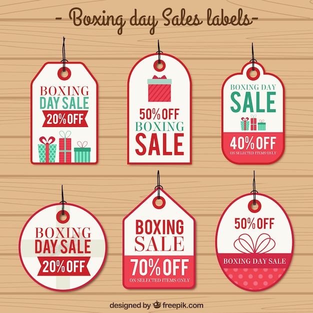 Boxing day sales labels