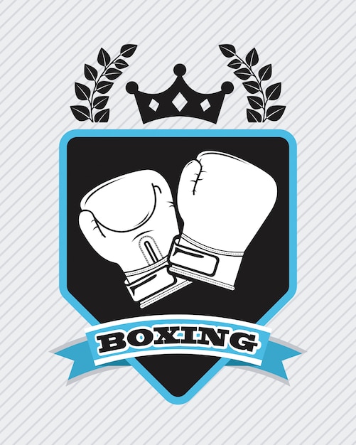 Premium Vector | Boxing design over lineal background vector illustration