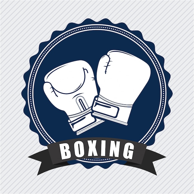 Premium Vector | Boxing design over lineal background vector illustration