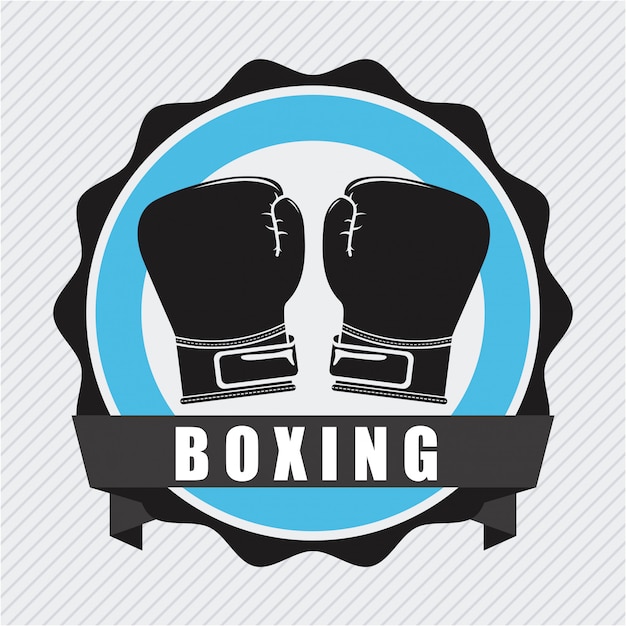 Premium Vector | Boxing design over lineal background vector illustration