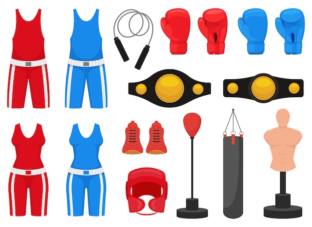 Premium Vector | Boxing Elements Design Illustration Isolated On White ...