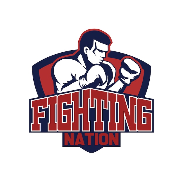 Boxing fingter logo design | Premium Vector