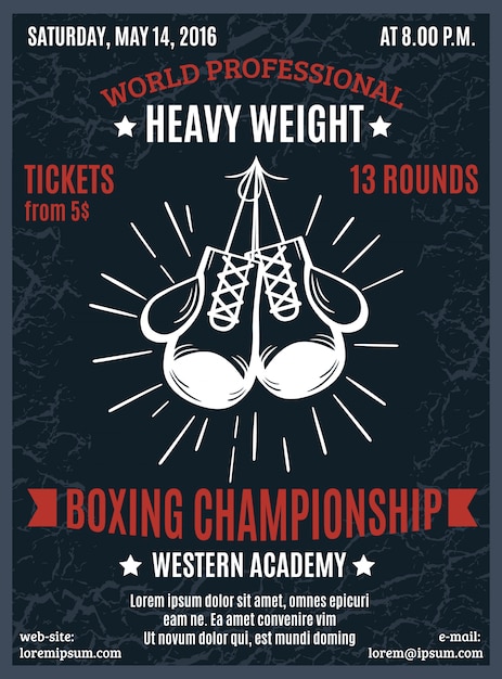 Free Vector | Boxing professional championship poster