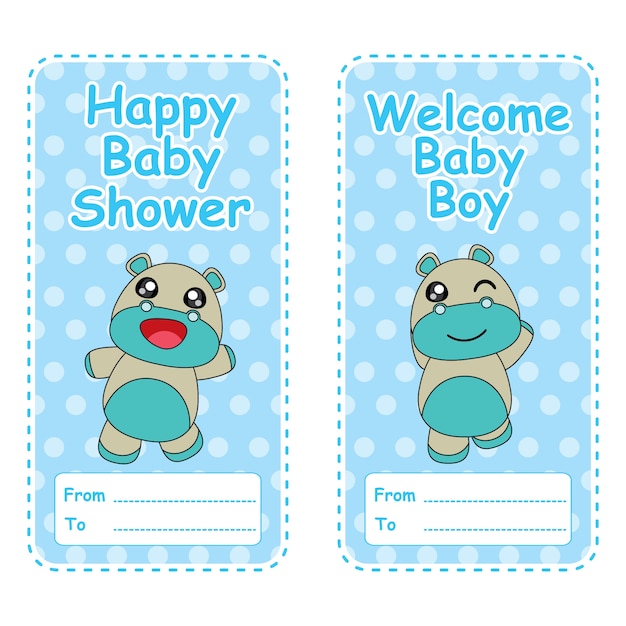 Download Boy baby shower invitation Vector | Premium Download