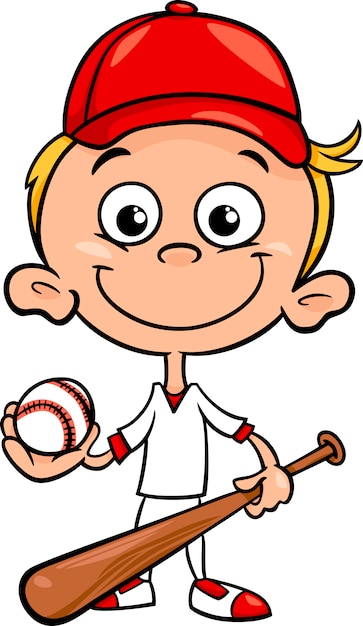 少年野球選手漫画のイラスト プレミアムベクター