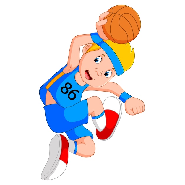Download Boy basketball player Vector | Premium Download