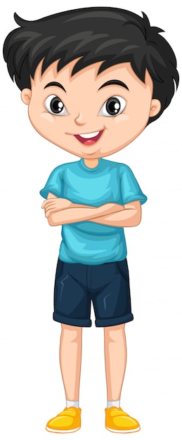 Free Vector | Boy in blue shirt on isolated