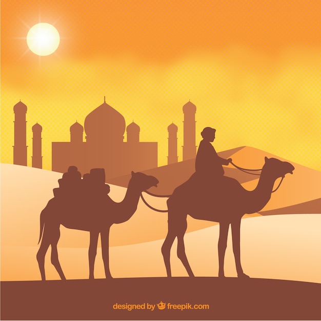 Boy and camel Vector | Free Download