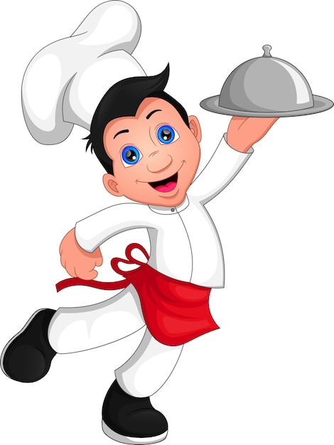 Premium Vector | Boy chef cartoon isolated on white