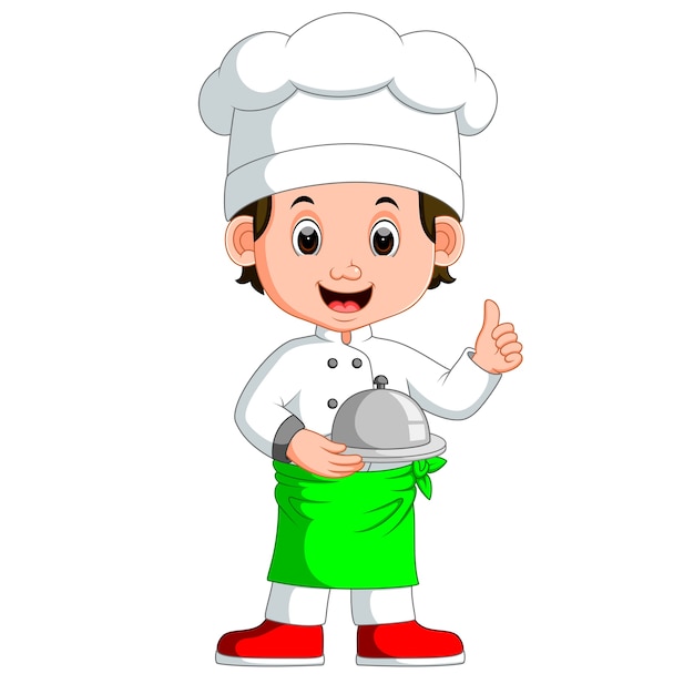 Premium Vector | Boy chef cartoon