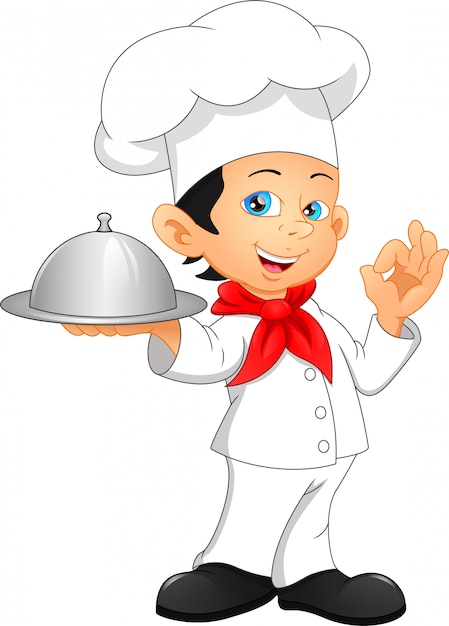 Boy chef cartoon | Premium Vector
