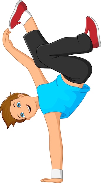 Premium Vector | Boy dancing breakdance on white background