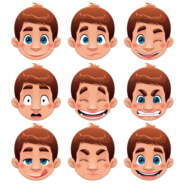 Download Free Vector | Boy faces collection