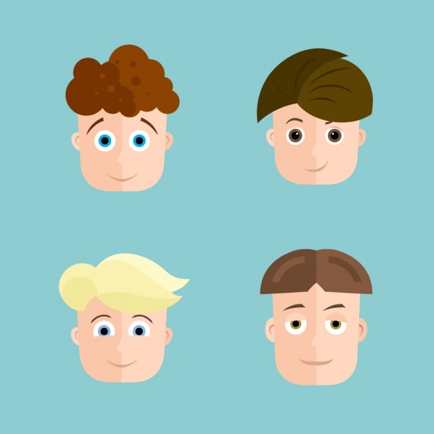 Download Boy faces collection | Free Vector