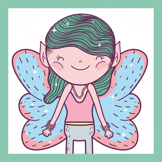 Premium Vector | Boy fairy fantastic creature with wings