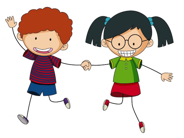 Free Vector Boy And Girl Holding Hands