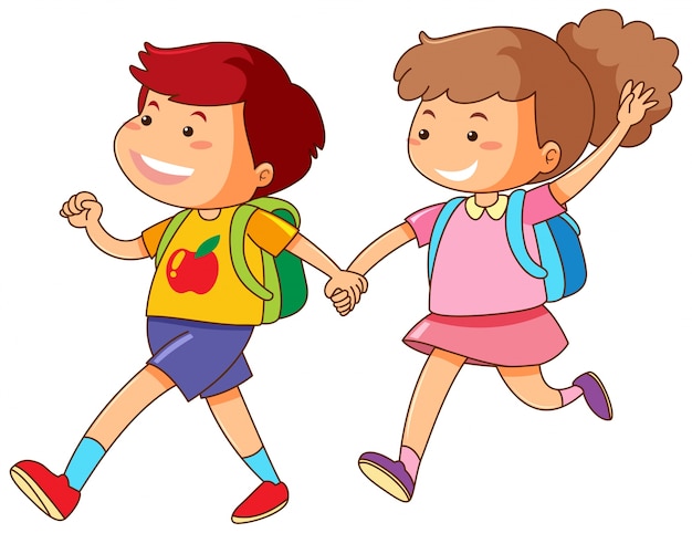 Free Vector Boy And Girl Holding Hands