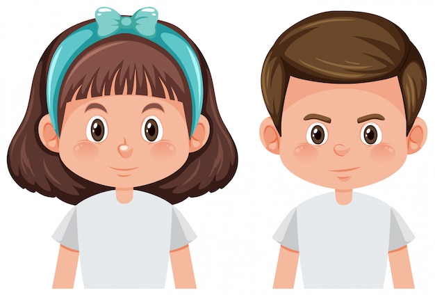 Free Vector | Boy and girl isolated