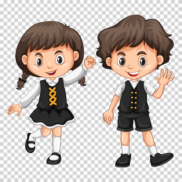 Free Vector Boy And Girl With Black Hair