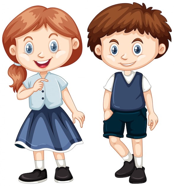 Free Vector | Boy and girl with happy smile