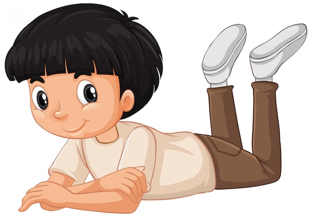 Boy Laying Down On White Free Vector 9067