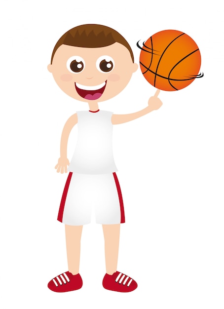 Premium Vector Boy Playing Basketball Isolated Over White Background Vector