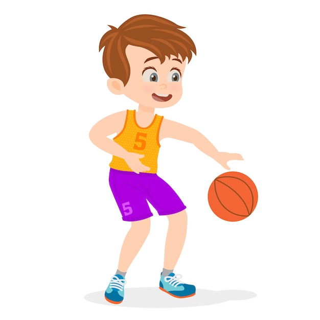 Premium Vector Boy Playing Basketball