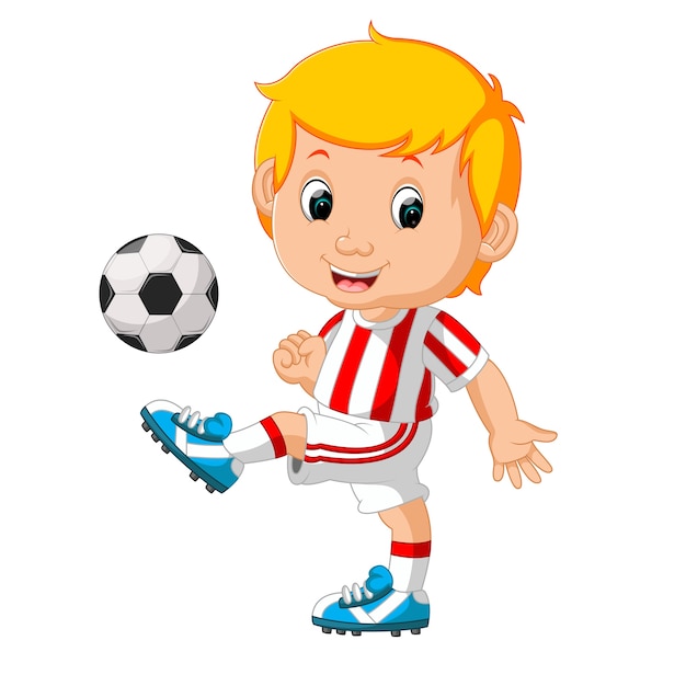 Download Premium Vector | Boy playing soccer