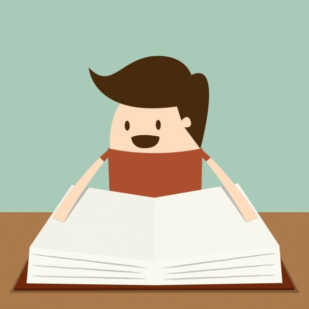 Download Free Vector | Boy reading a book