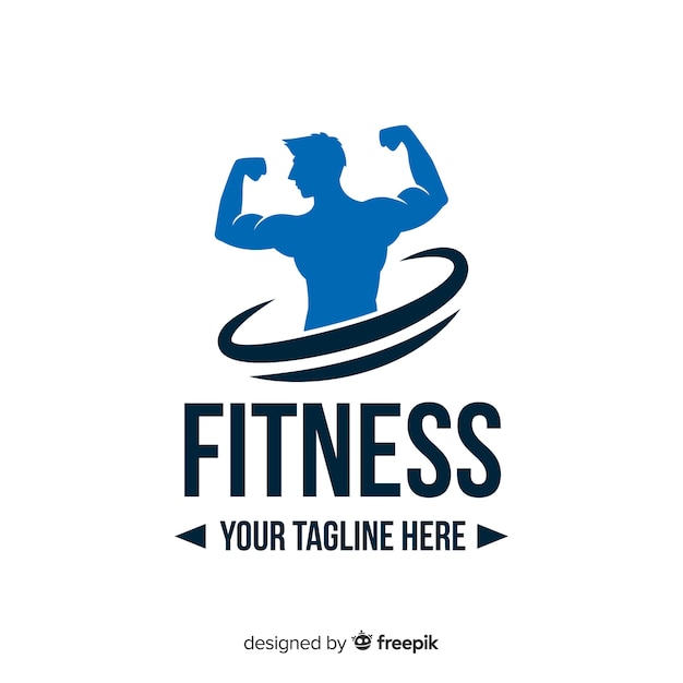 Free Vector Boy Silhouette Fitness Logo Flat Design