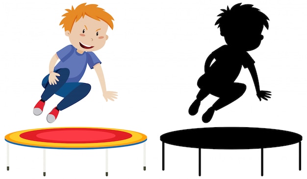 Free Vector | Boy on trampoline cartoon character