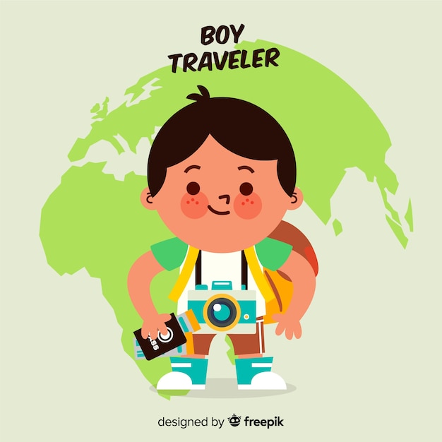 Boy traveler | Free Vector