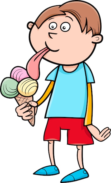 Premium Vector | Boy with ice cream cartoon