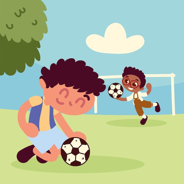 premium-vector-boys-playing-with-soccer-balls