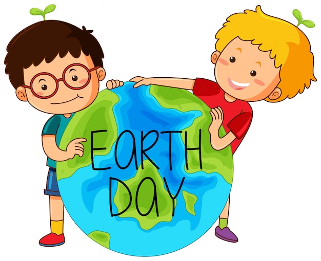 Free Vector | Boys with earth day