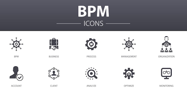 Premium Vector | Bpm Simple Concept Icons Set. Contains Such Icons As ...